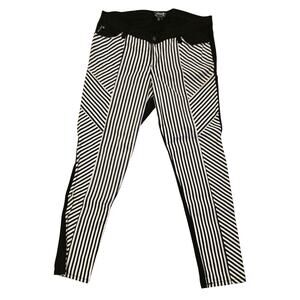 Tripp Striped Skinny Jeans Women's Rave Goth Punk Geometric Black White Size 18